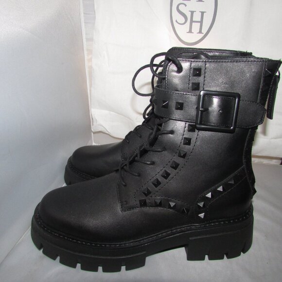 Black Ash Lewis Studded Boot Size 39 New No Tags W/ Dust Bag - Picture 6 of 8